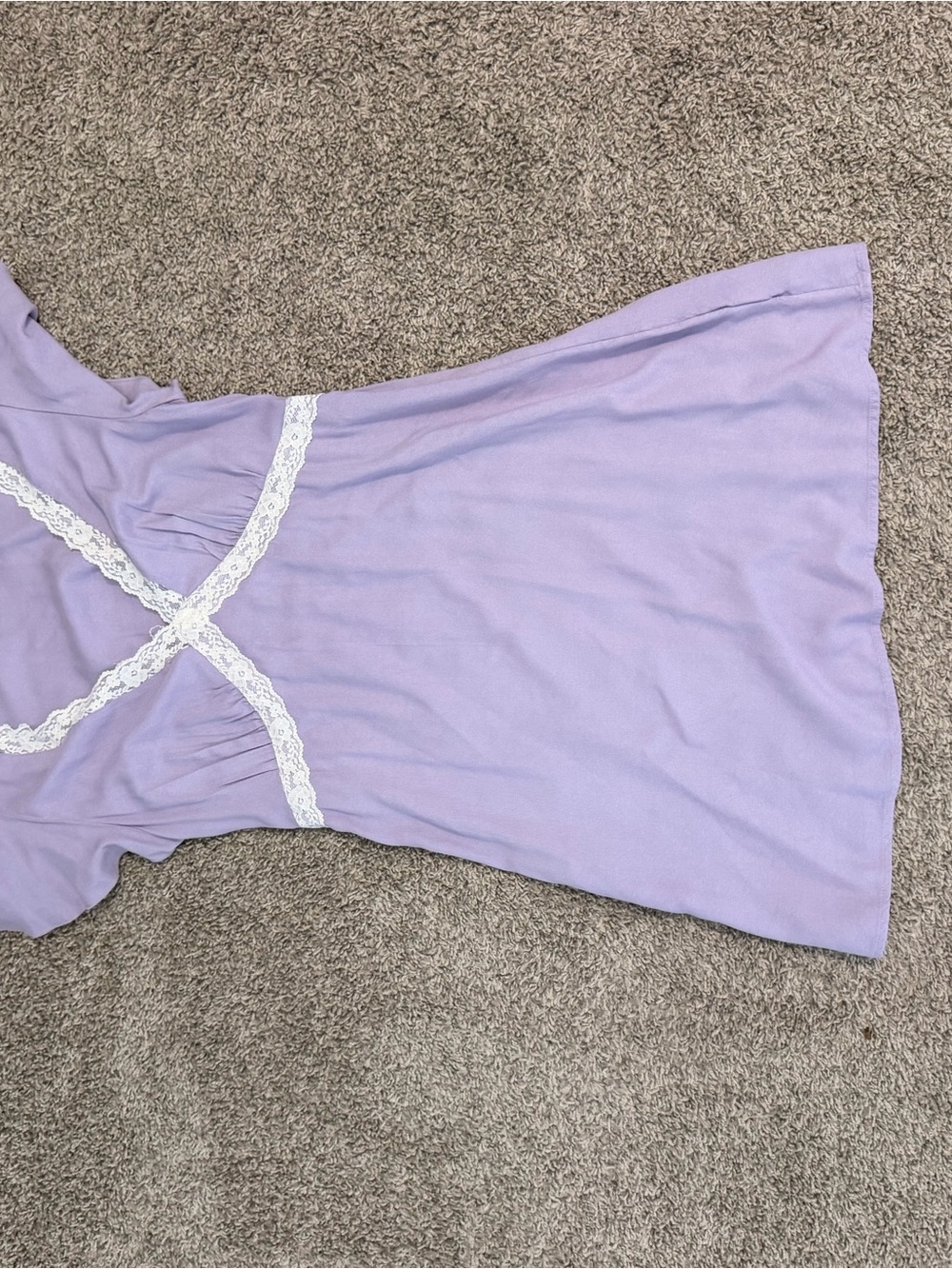 Old Navy Lavender Nightdress with White Lace Trim
